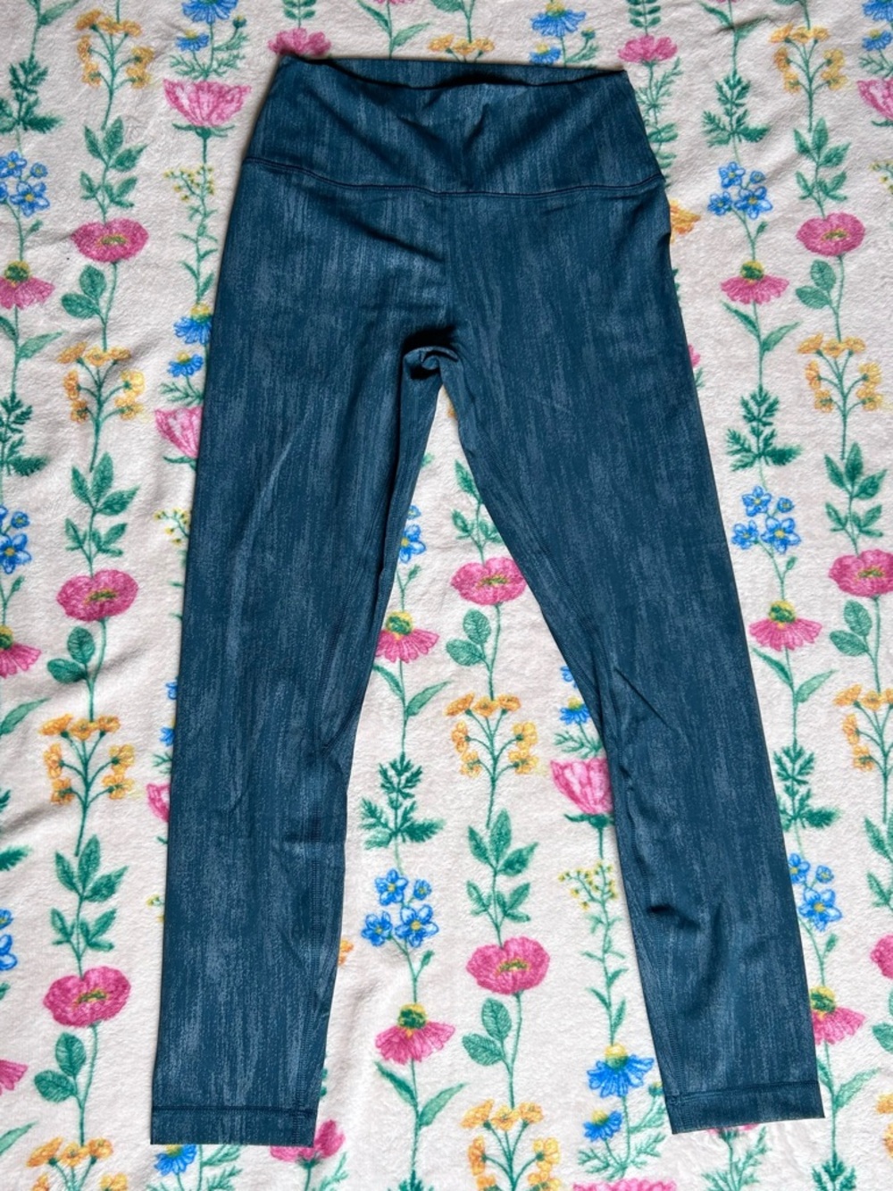 CRZ YOGA Teal Heathered Performance 7/8 Leggings Size M
